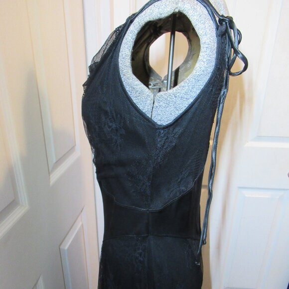 Blacklist Lip Service Satin & Lace Vintage Gown Retro Maxi Dress Goth 20s 30s - Picture 9 of 16